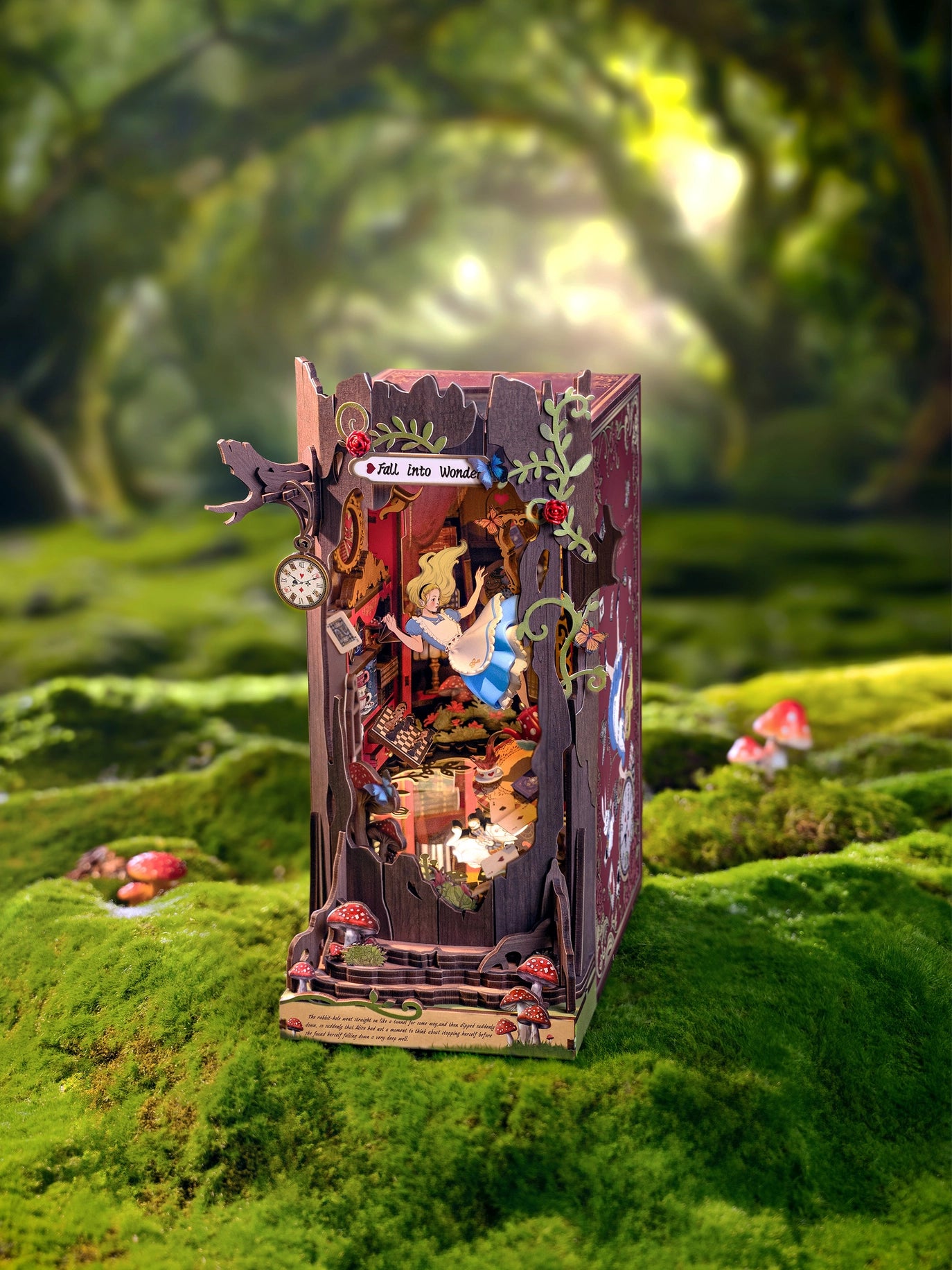 Fall Into Wonder - DIY Book Nook Kit (Alice in Wonderland Miniature)
