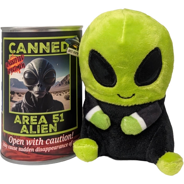 ZGX-51 the Canned Area 51 Alien Stuffed Animal Plush w/Funny Jokes
