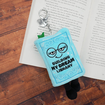 "Building My Dream Library" Book Plush Bag Charm - Binge Reader