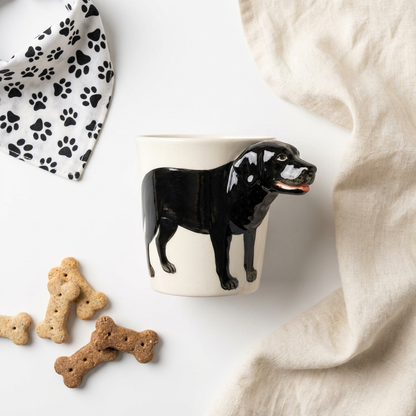 Black Labrador Retriever Hand-Painted Ceramic Mug