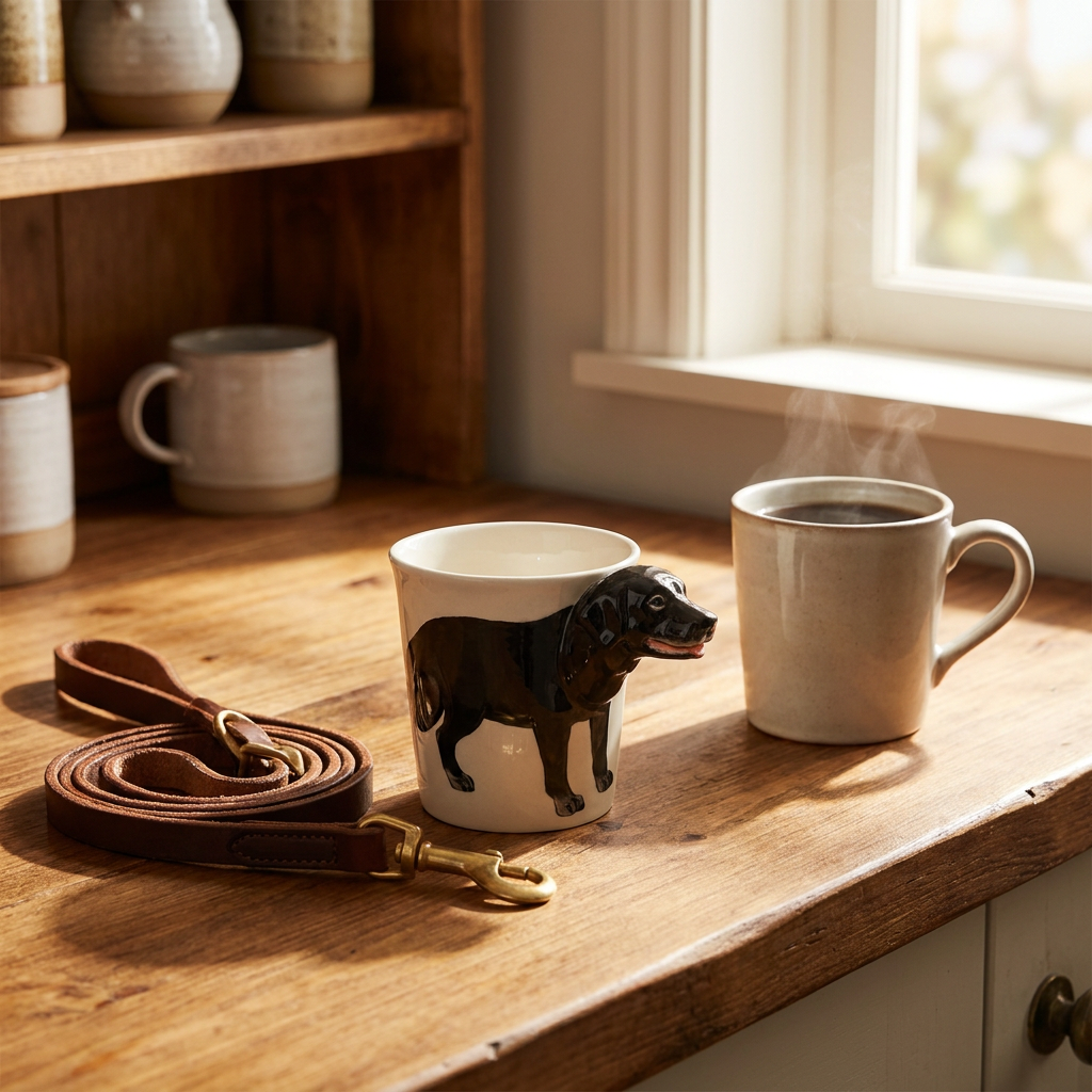 Black Labrador Retriever Hand-Painted Ceramic Mug