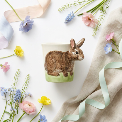 Bunny Rabbit Hand-Painted Ceramic Mug