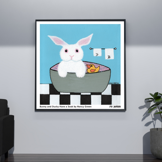 Nancy Green Poster: Bunny and Ducky have a soak