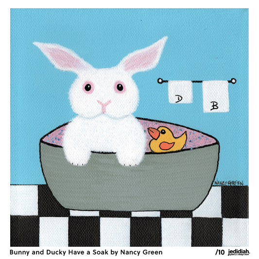 Nancy Green Poster: Bunny and Ducky have a soak