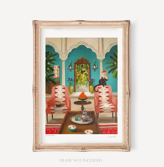 Tea and the Monkey, Open Edition Print by Janet Hill