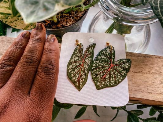 Caladium Leaf Mismatch Earrings