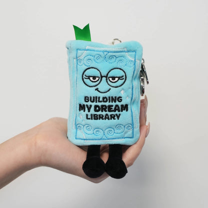 "Building My Dream Library" Book Plush Bag Charm - Binge Reader