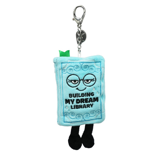 "Building My Dream Library" Book Plush Bag Charm - Binge Reader