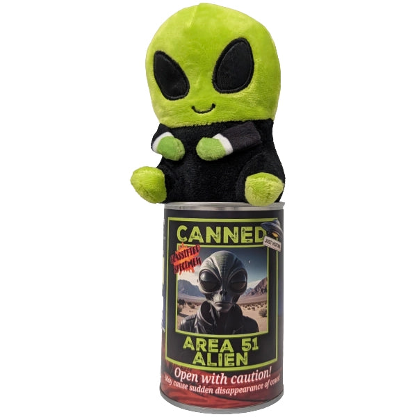 ZGX-51 the Canned Area 51 Alien Stuffed Animal Plush w/Funny Jokes