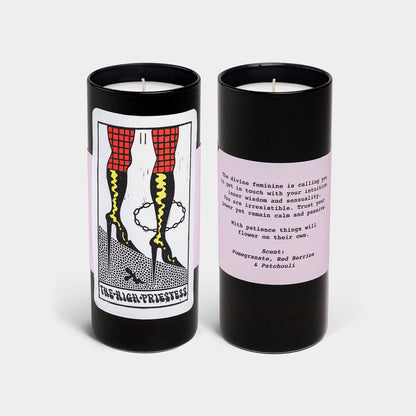 Tarot High Priestess Candle - 6" Tall & 60 Hr Burn, Berries