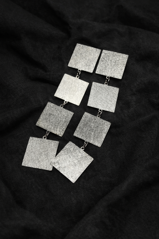 Sterling Silver Geometric Drop Earrings