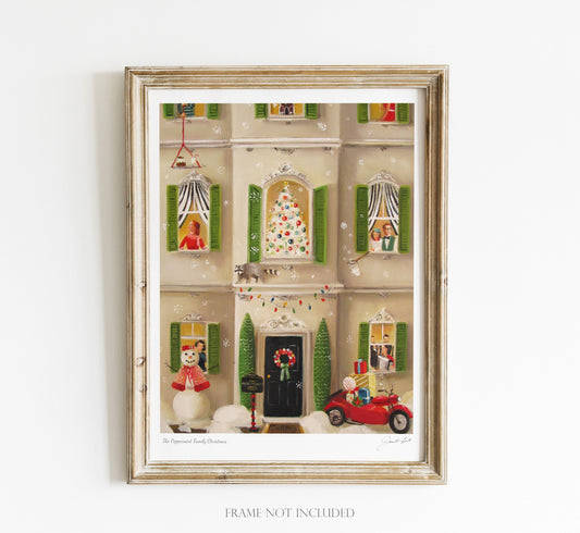 Peppermint Family Christmas Art Print, Open Edition Print by Janet Hill
