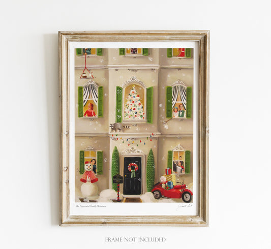 Peppermint Family Spread Christmas Cheer, Open Edition Print by Janet Hill