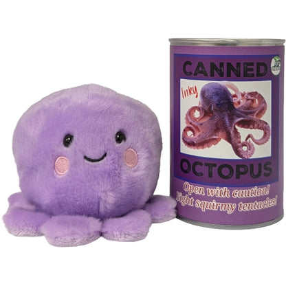 Inky the Canned Octopus Stuffed Animal Plush w/Funny Jokes
