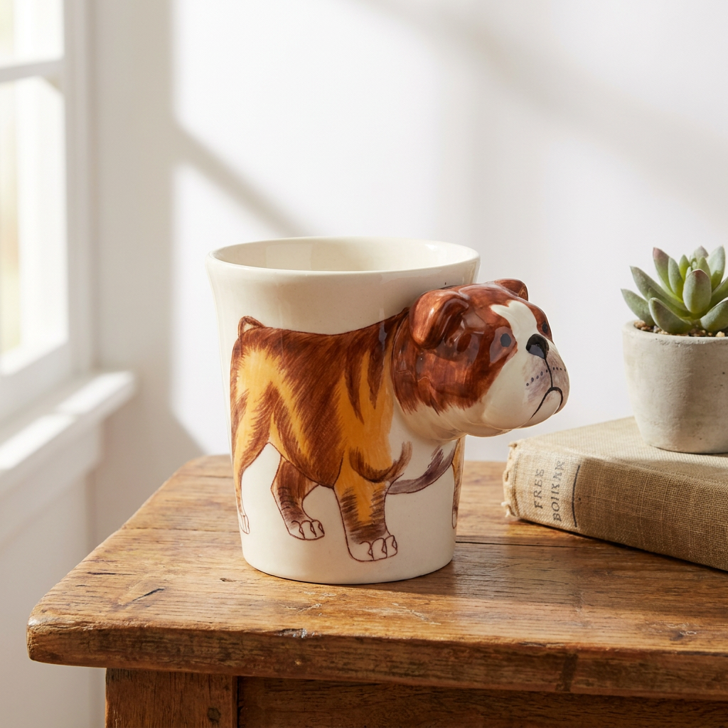 English Bulldog Hand-Painted Ceramic Mug