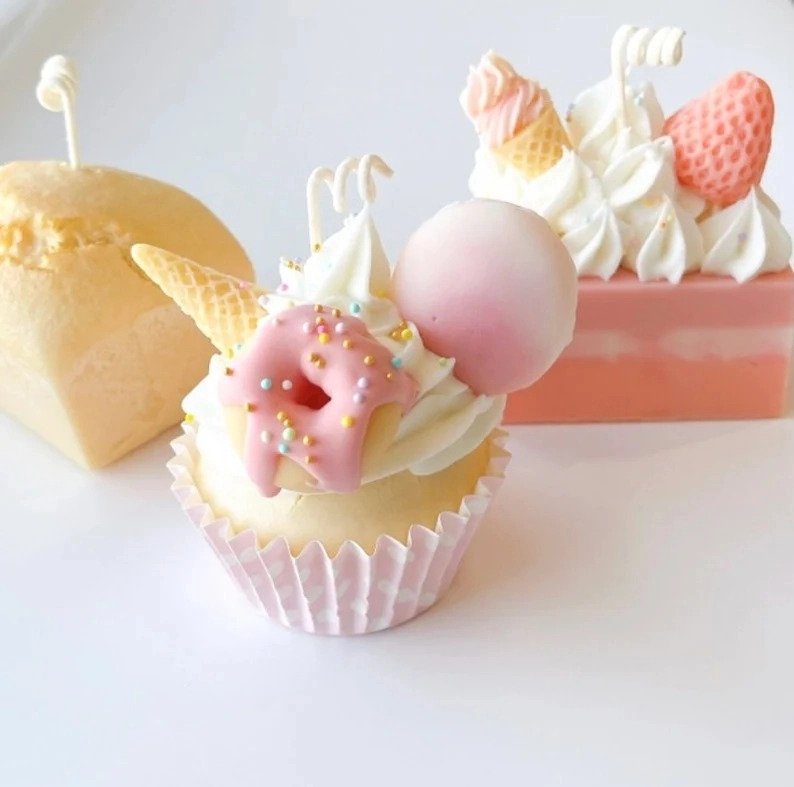 Cupcake Candle, Food Candle, Dessert Candle