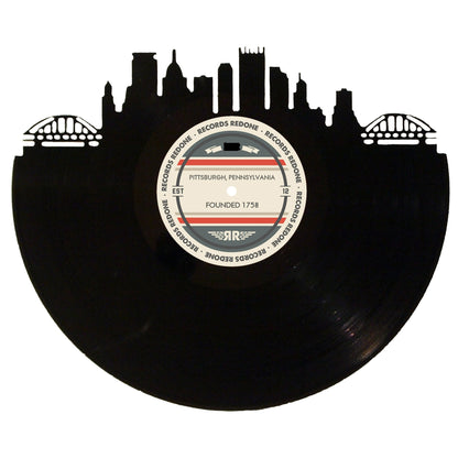 Pittsburgh Skyline Vinyl Record Wall Art