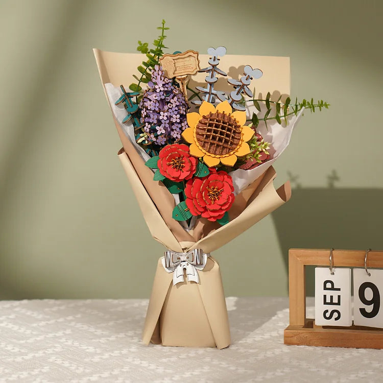 DIY Wooden Flower Bouquet 3D Wooden Puzzle