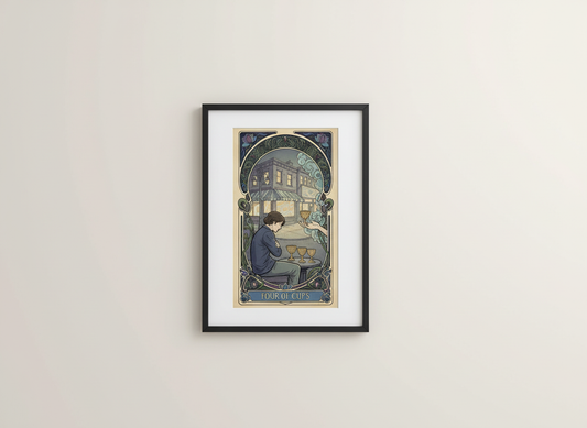 Philly Tarot Card Prints Framed - Four of Cups