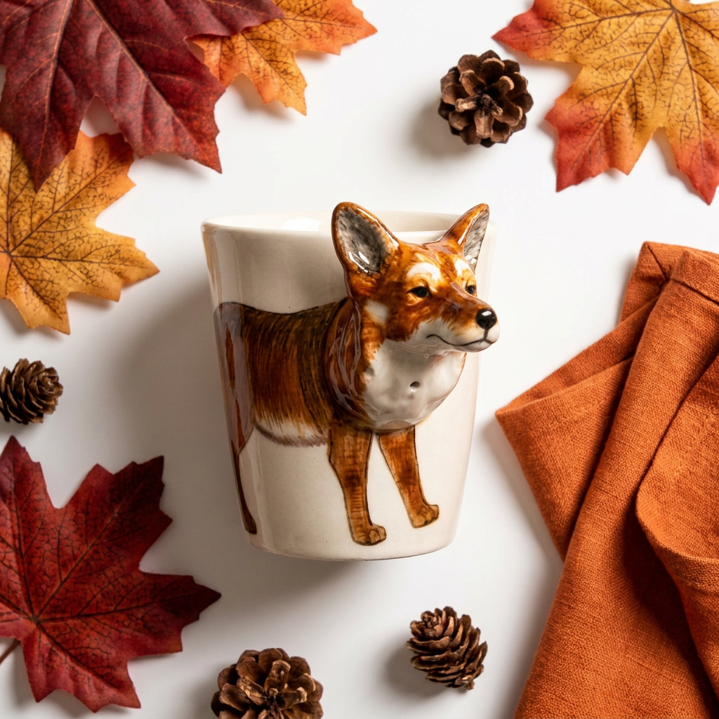 Fox Hand-Painted Ceramic Mug
