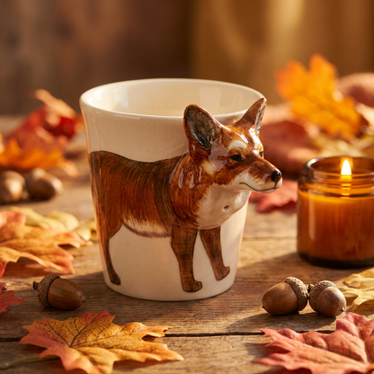 Fox Hand-Painted Ceramic Mug