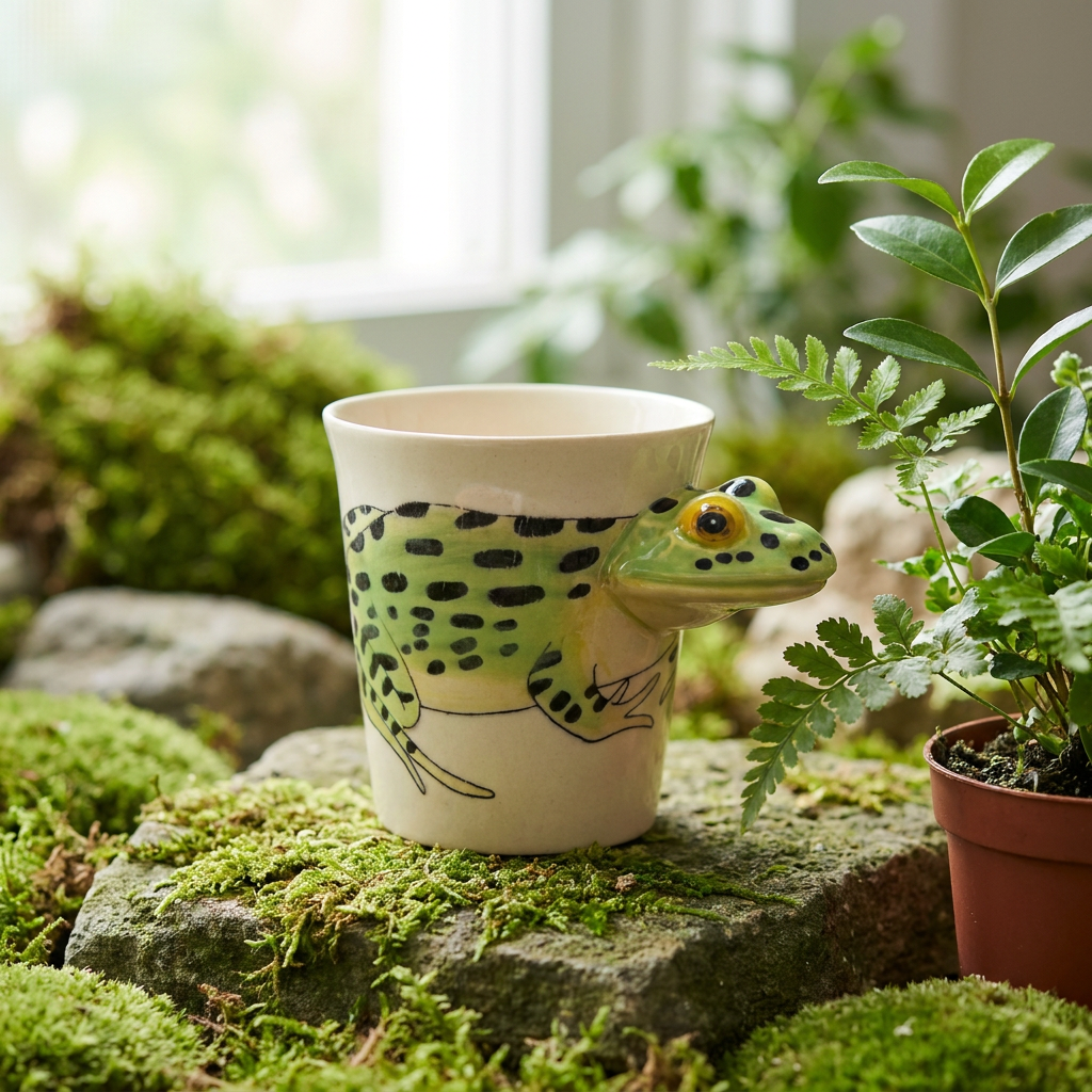 Frieda the Frog Hand-Painted Porcelain Mug