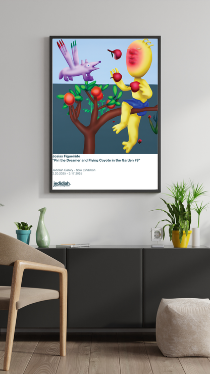 Josias Figueirido Poster- Piri the Dreamer and Flying Coyote in the Garden #9