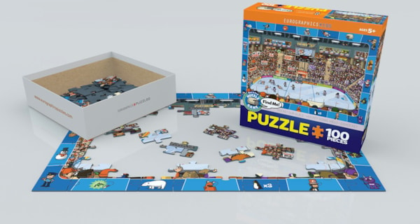 Kids Hockey 100 Piece Jigsaw Puzzle