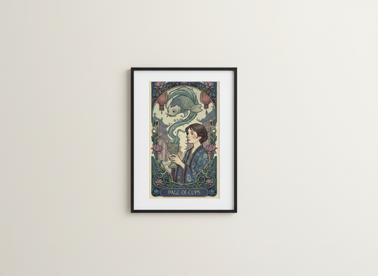 Philly Tarot Card Prints Framed - Page of Cups