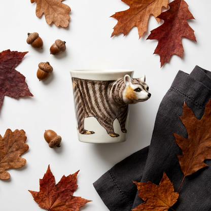 Raccoon Hand-Painted Ceramic Mug