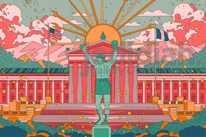 Philadelphia Art Museum, Open Edition Print by Jedidiah Studios