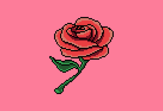 Pixel Rose, Open Edition Print by Jedidiah Studios