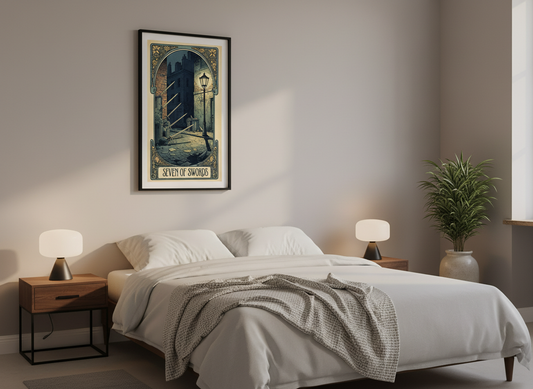 Philly Tarot Card Prints Framed - Seven of Swords