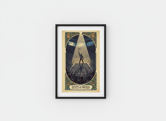 Philly Tarot Card Prints Framed - Seven of Wands