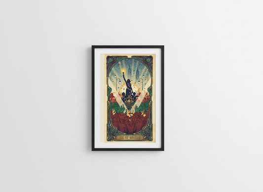 Philly Tarot Card Prints Framed - Six of Wands