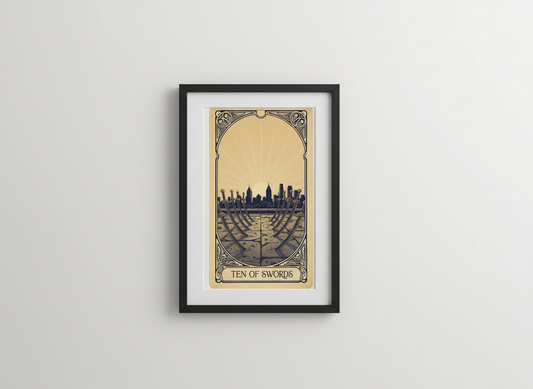 Philly Tarot Card Prints Framed - Ten of Swords