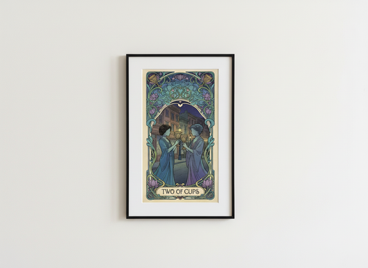 Philly Tarot Card Prints Framed - Two of Cups