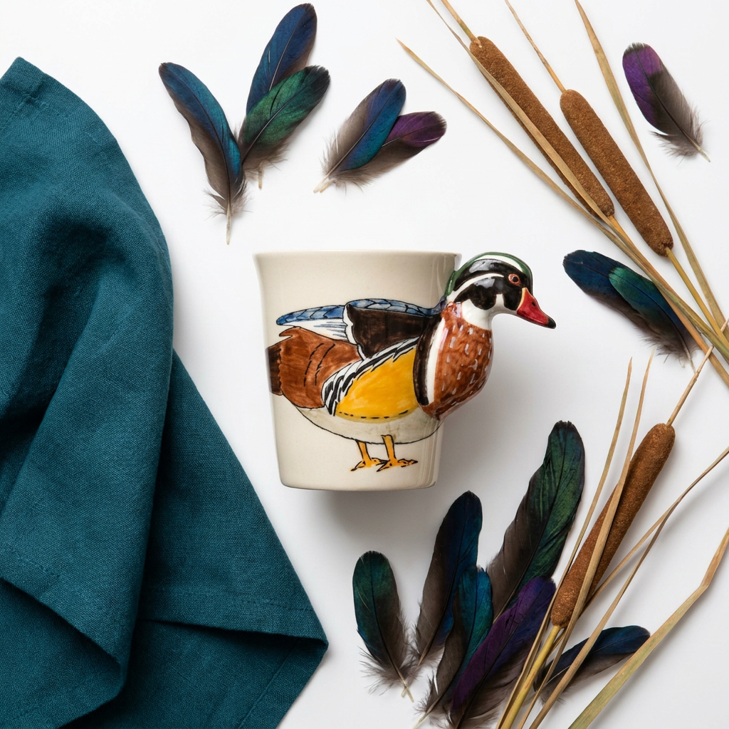 Wood Duck Hand-Painted Ceramic Mug