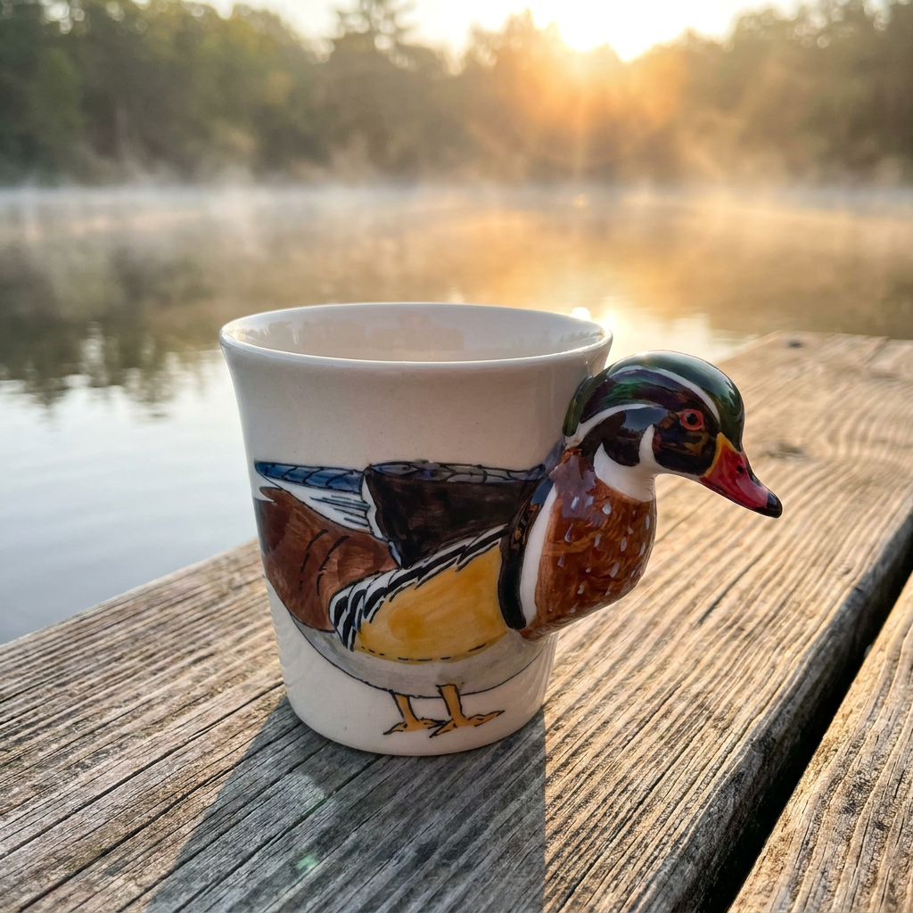 Wood Duck Hand-Painted Ceramic Mug