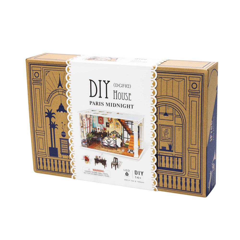 Paris Bedroom DIY Miniature Dollhouse Kit