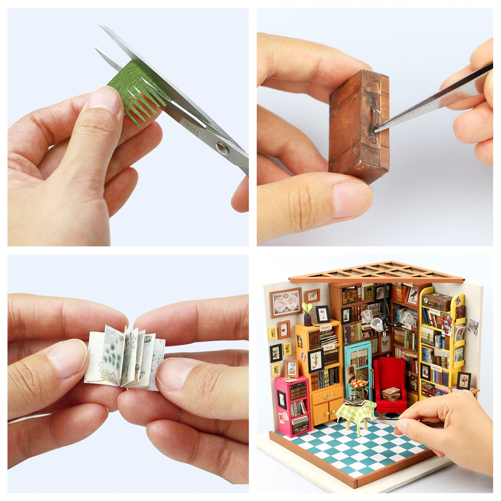 Sam's Study Room DIY Miniature Dollhouse Kit