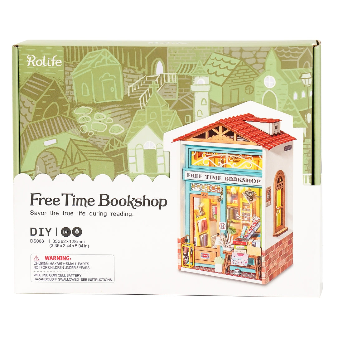 DS008, DIY Miniature House Kit: Free Time Bookshop