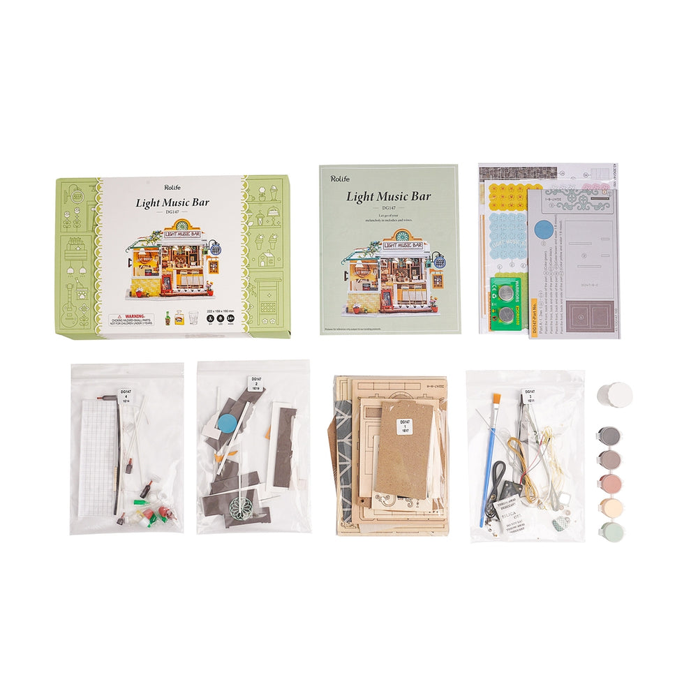DG147, DIY Miniature Dollhouse Kit: Light Music Bar