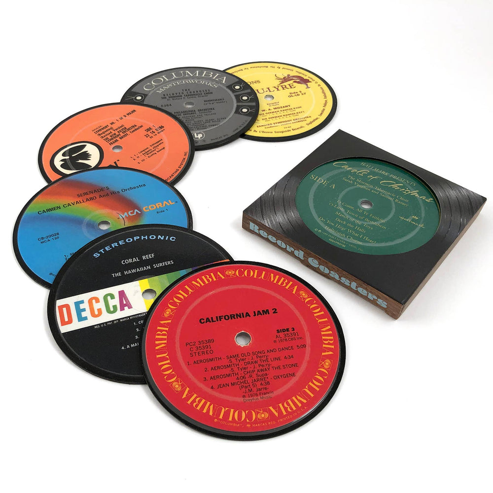 Vinyl Record Label Coasters (Set of 6)