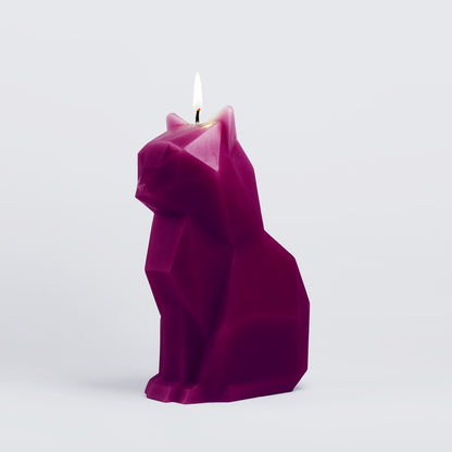 PyroPet Kisa Burgundy - Cat Candle