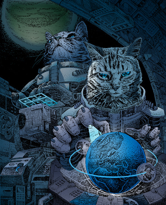 Astro Cat - Interstellar Cat Print