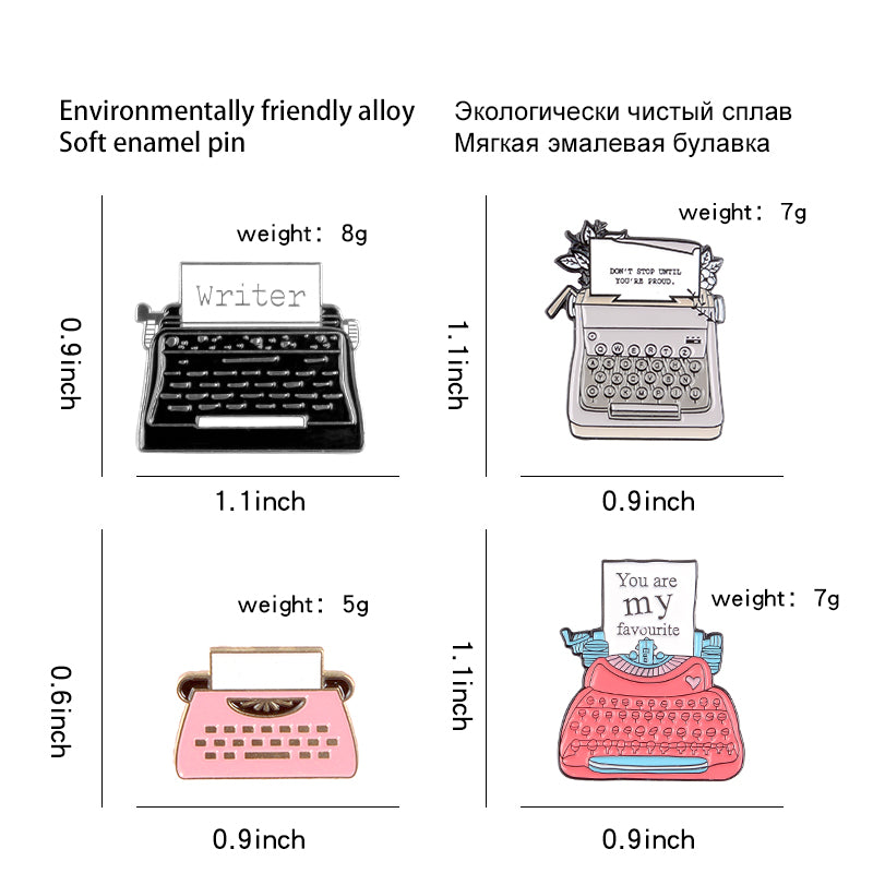 Typewriter Enamel Pin