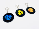 Vinyl Record Keychains w/ 45RPM Adapter (Varied Colors)