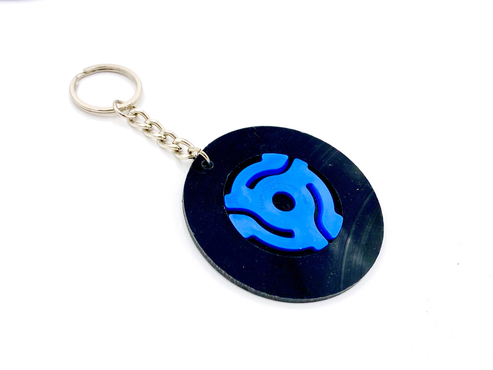 Vinyl Record Keychains w/ 45RPM Adapter (Varied Colors)