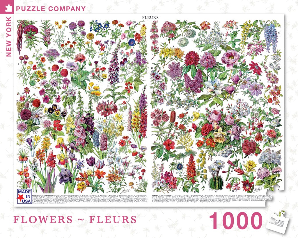 Flowers ~ Fleurs 1000 Piece Jigsaw Puzzle